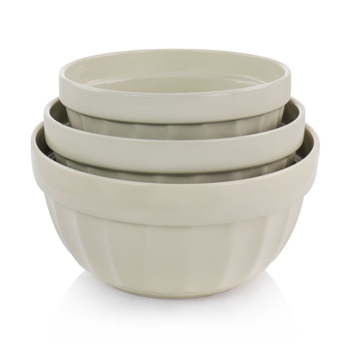 Martha Stewart Stoneware 3 Piece Nested Mixing Bowl Set Wayfair